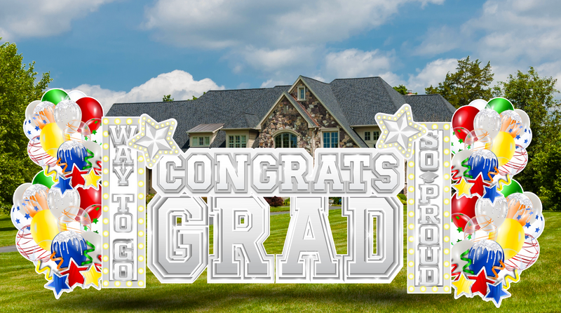 CONGRATS GRAD (With Light It Up Option): WHITE