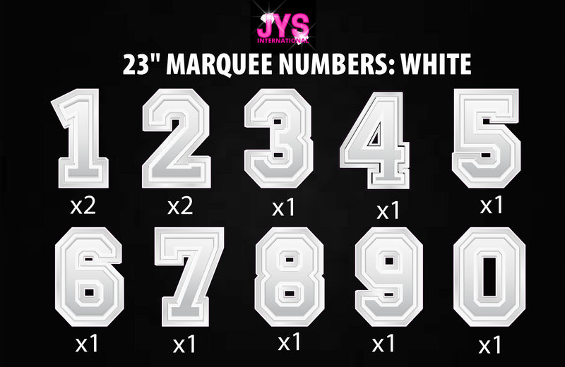 23" MARQUEE NUMBER SET: SHADOW WHITE