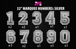 32" MARQUEE NUMBER SET: SILVER