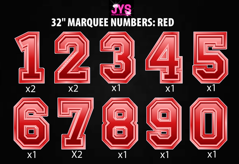 32" MARQUEE NUMBER SET: RED