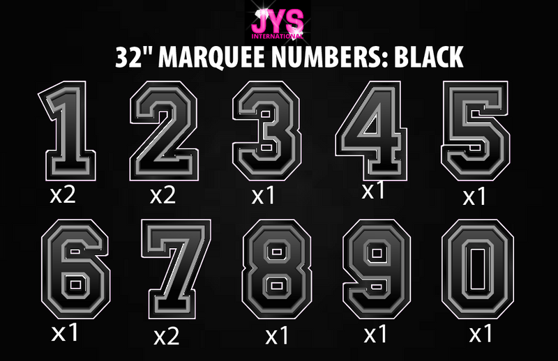 32" MARQUEE NUMBER SET: BLACK