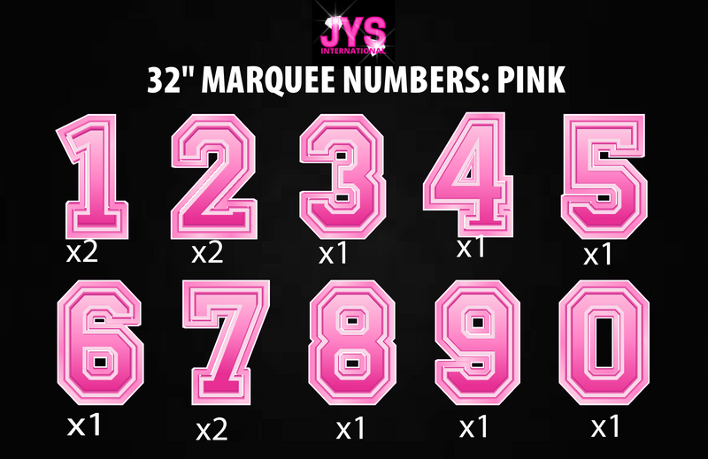 32" MARQUEE NUMBER SET: PINK
