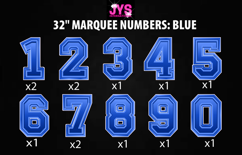 32" MARQUEE NUMBER SET: BLUE