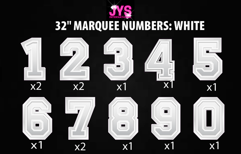 32" MARQUEE NUMBER SET: SHADOW WHITE