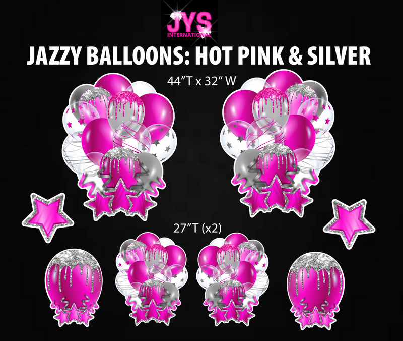 JAZZY BALLOONS: HOT PINK & SILVER