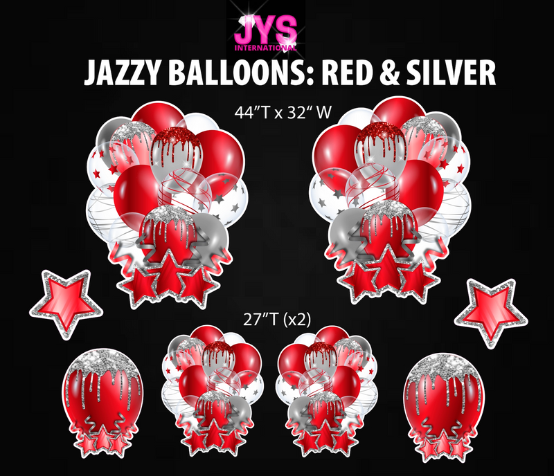 JAZZY BALLOONS: RED & SILVER