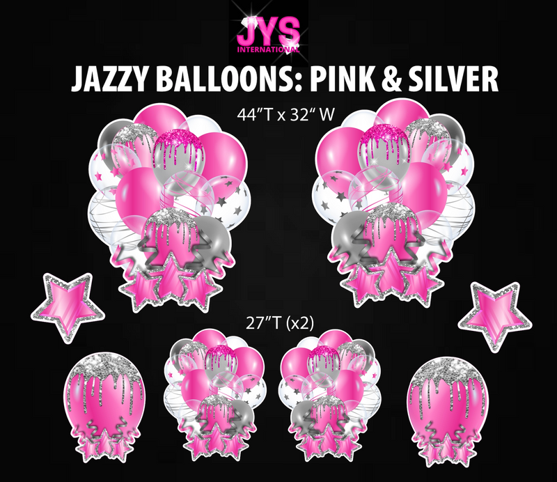 JAZZY BALLOONS: PINK & SILVER
