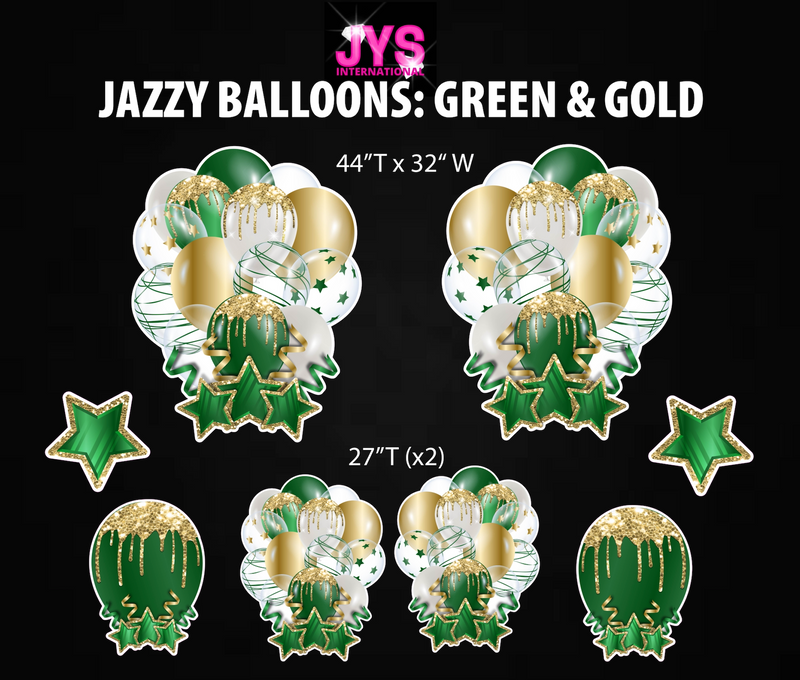 JAZZY BALLOONS: GREEN & GOLD