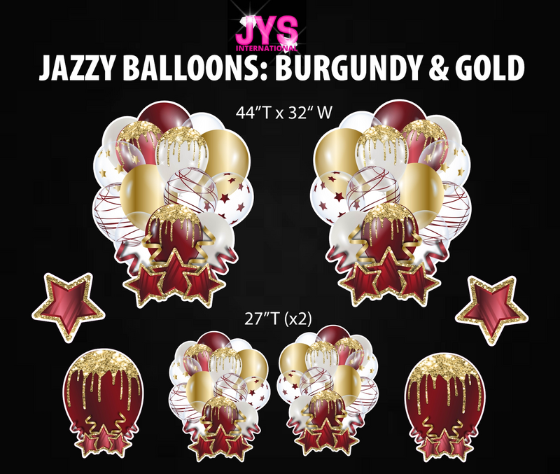JAZZY BALLOONS: BURGUNDY & GOLD