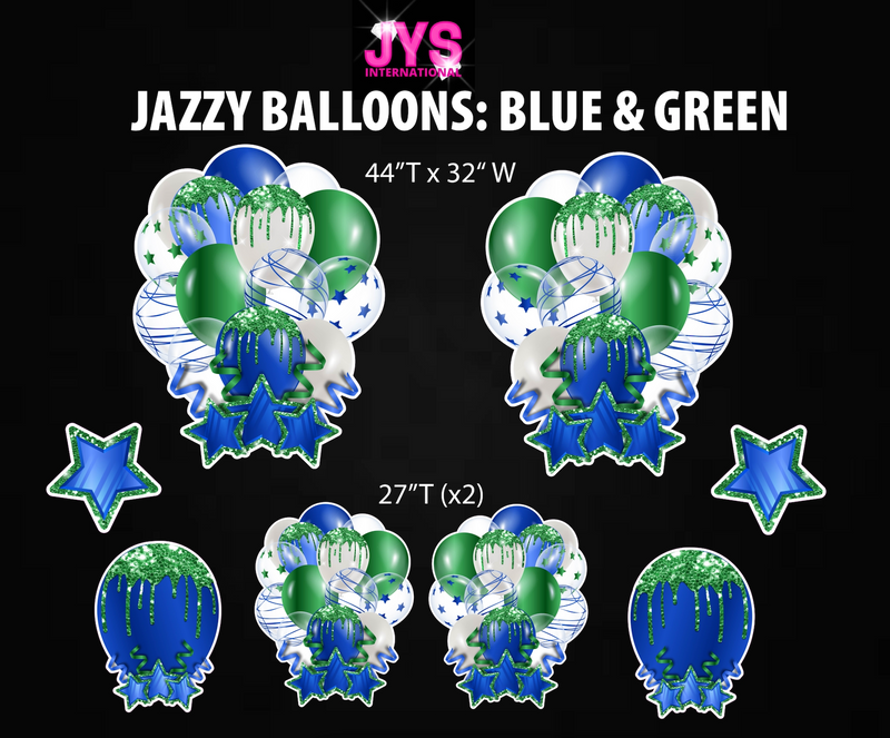 JAZZY BALLOONS: BLUE & GREEN