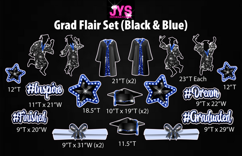 GRAD FLAIR: BLUE & BLACK