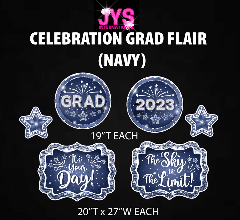 CELEBRATION GRAD FLAIR: NAVY (HALF SHEET)