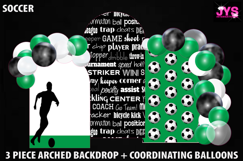 ARCHED BACKDROP: GREEN SOCCER THEME