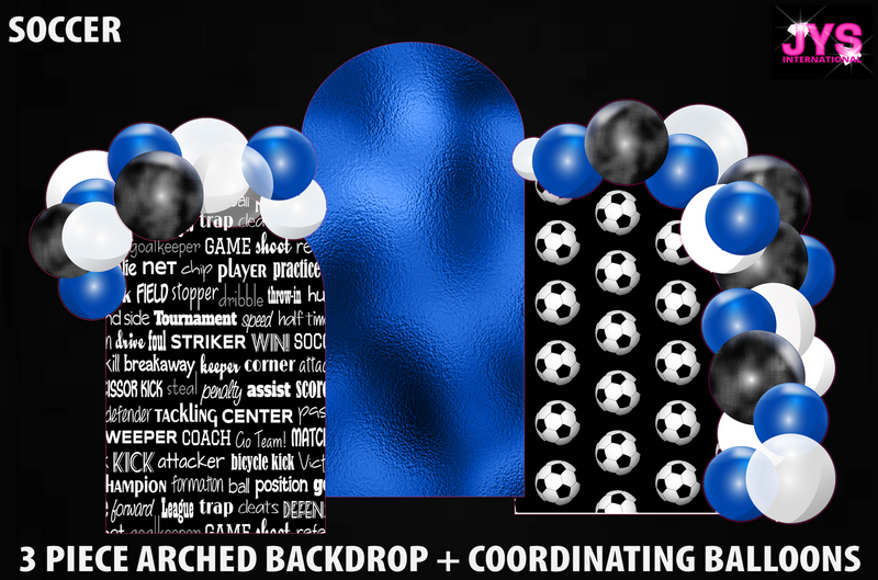 ARCHED BACKDROP: BLUE SOCCER THEME