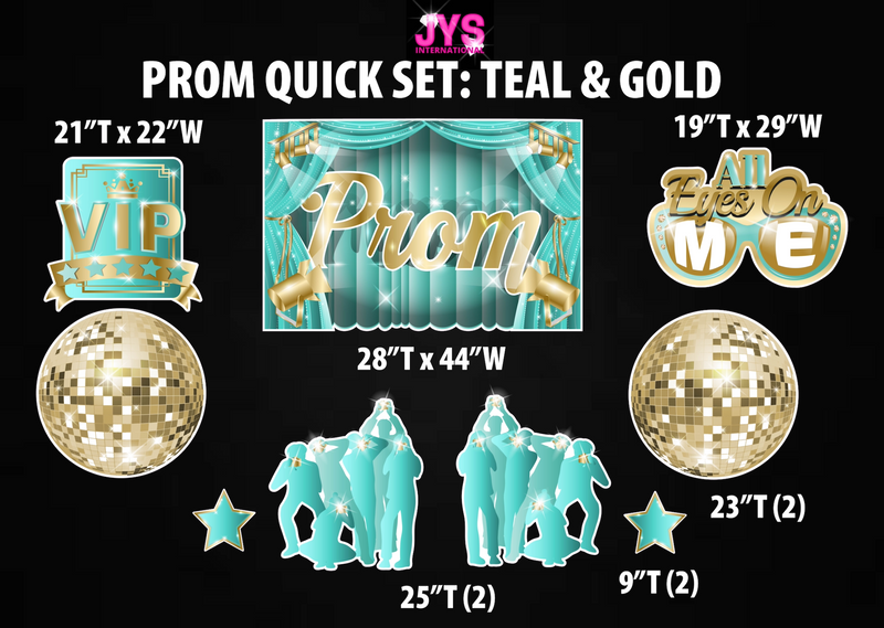 PROM QUICK SET: TEAL & GOLD