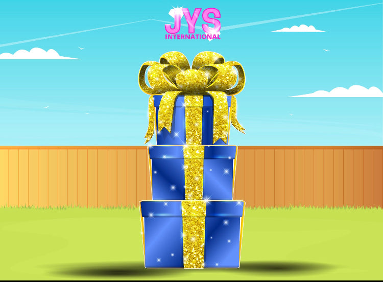 JAZZY 8FT GIFT BOX: BLUE & YELLOW