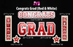 CONGRATS GRAD (With Light It Up Option): RED