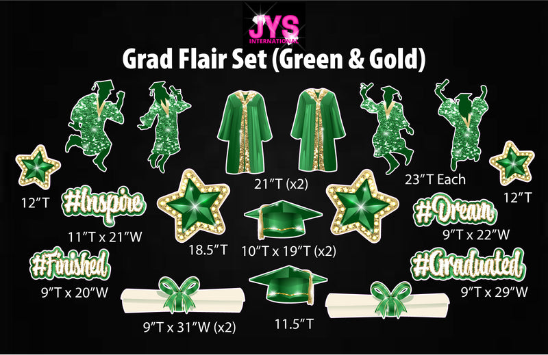 GRAD FLAIR: GREEN & GOLD