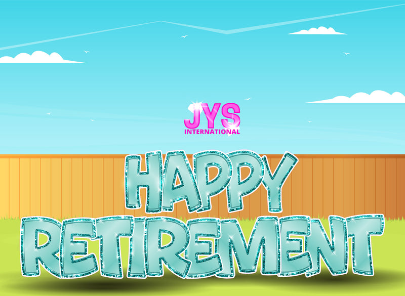 23”T Happy Retirement Fold: Teal