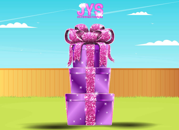 JAZZY 8FT GIFT BOX: PINK & PURPLE - Yard Card Signs by JYS International