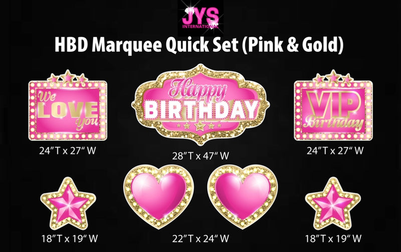 MARQUEE HAPPY BIRTHDAY QUICK SET: PINK & GOLD