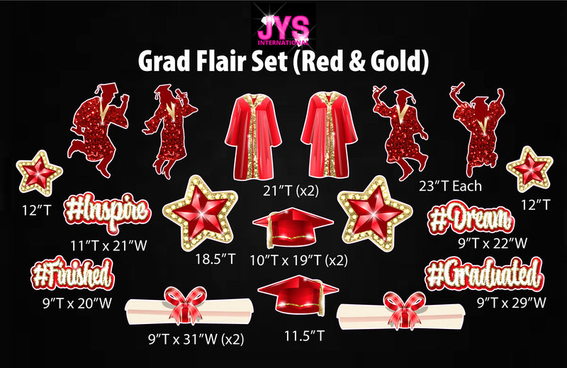 GRAD FLAIR: RED & GOLD