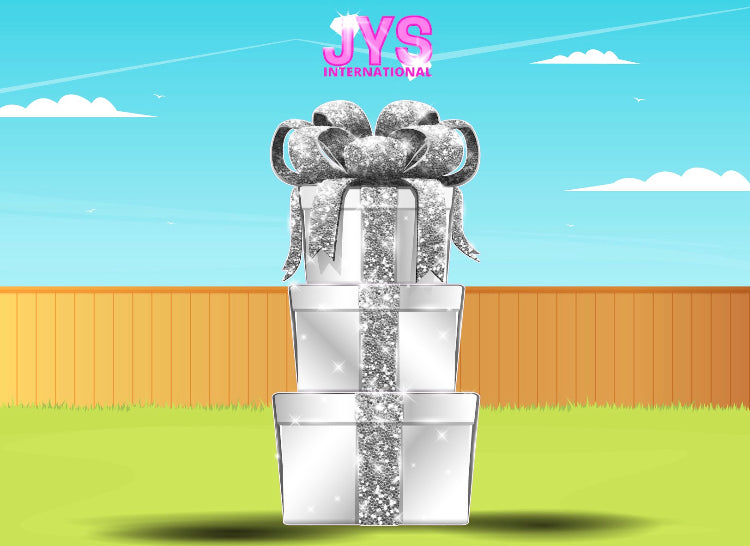 JAZZY 8FT GIFT BOX: WHITE & SILVER