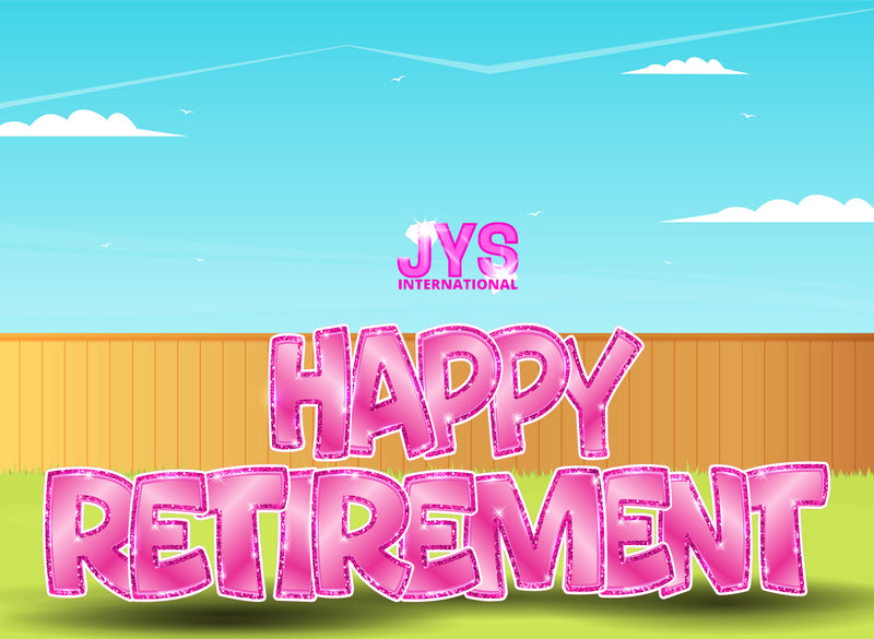 23”T Happy Retirement Fold: Pink