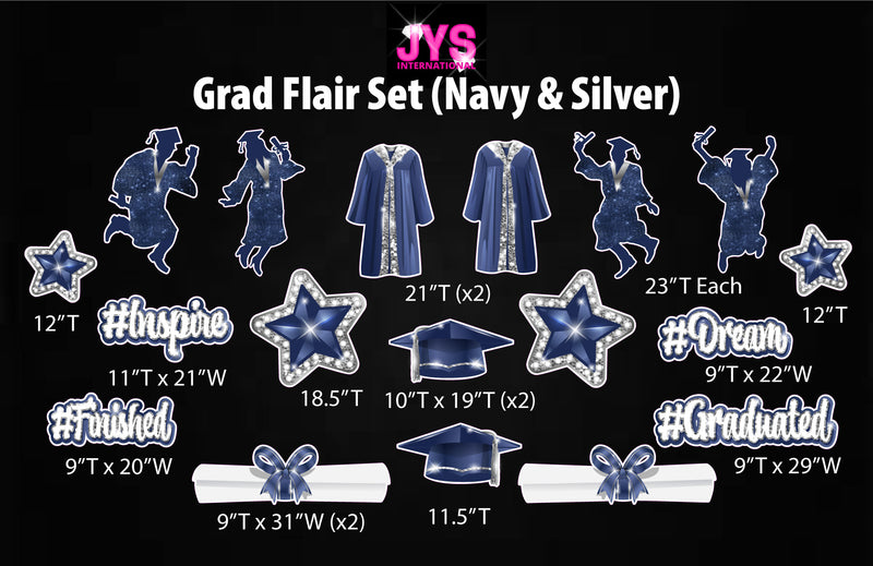 GRAD FLAIR: NAVY & SILVER