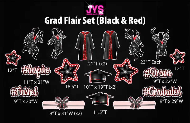 GRAD FLAIR: BLACK & RED
