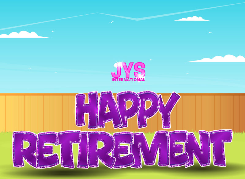 23”T Happy Retirement Fold: Purple