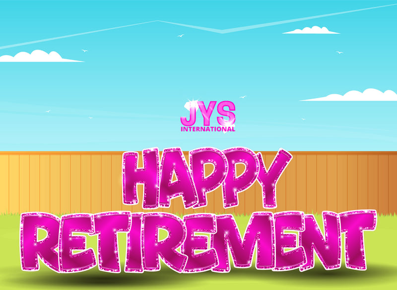 23”T Happy Retirement Fold: Hot Pink